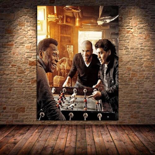 Football Star Hand of God Classic Canvas Painting Posters Prints Wall Art Portrait Playing Football Games Pictures Room Unframed