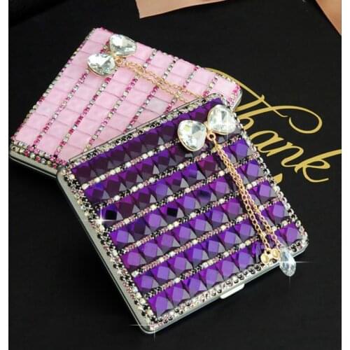 Holds 20 Cigarettes,Personality Cigarette Case,Fashion Cover Elastic Portable Women Cigarette Box Sleeve,Bling Crystal Tassel