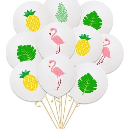12 inch flamingo balloon turtle back leaf pineapple coconut tree balloon summer birthday party decoration latex balloon