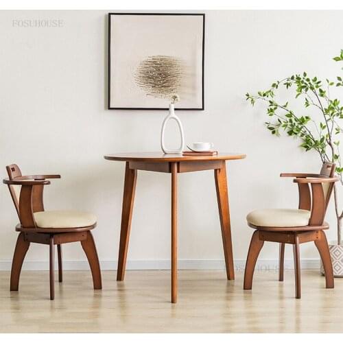 Solid Wood Boss Dormitory Swivel Computer Chair Bedroom Backrest Office Chairs Simple Home Furniture Front Desk Leisure Armchair