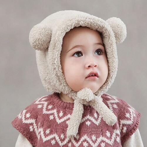 Winter Warm Baby Toddler Girls Boys Warm Hat Winter Beanie Hat Cute Bear Ear Plush Cap