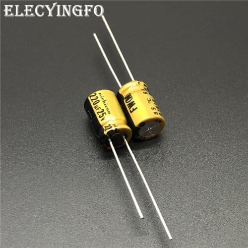 10Pcs/50Pcs 220uF 25V NICHICON FW Series 8x11.5mm 25V220uF HIFI Audio Aluminum Electrolytic Capacitor