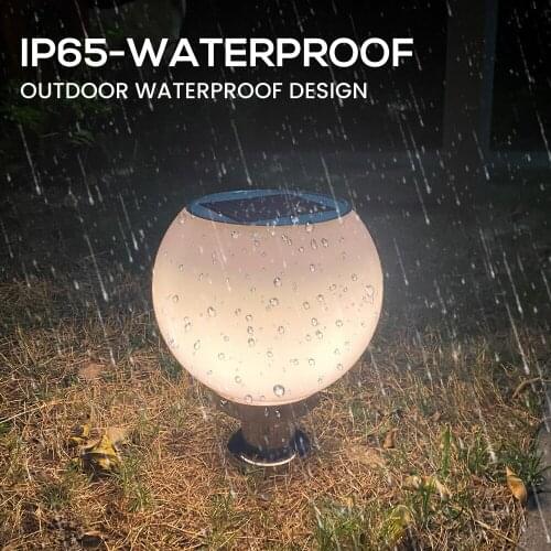 10w Solar Circular Column Headlight Three-color Variable Light with Remote Control Outdoor Villa Entrance Garden Lawn Light