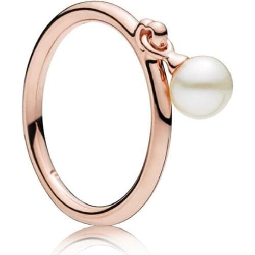 100% 925 Sterling Silver Pan Ring New Rose Gold Creative Pendant Personalized Ring For Women Wedding Party Gift Fashion Jewelry