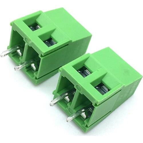 Free Shipping 100pcs/lot 5.0 2Pin PCB Screw Connecting Terminal Block Connectors 300V 10A KF128-2P Plug-in 5.0MM Green
