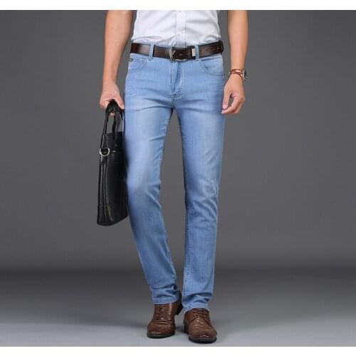 2021 Brand Men Spring Summer Style Utr Thin Denim Cotton Causal Pants Business Jeans 28-40 Best Price