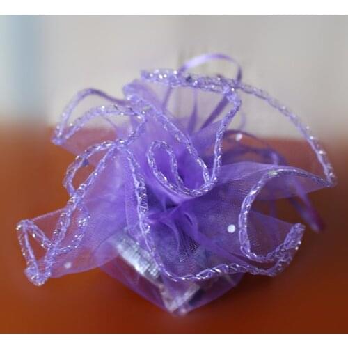 26cm 500pcs Purple Candy Bag For Wedding Round Christmas Organza Bags Gift Packaging Bags Women Drawstring Bag Package Display