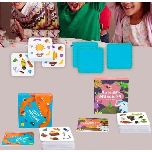 54Pcs/Set Educational Cards Different Patterns Memory Matching Art Paper Kids Early Learning Cards for Gifts