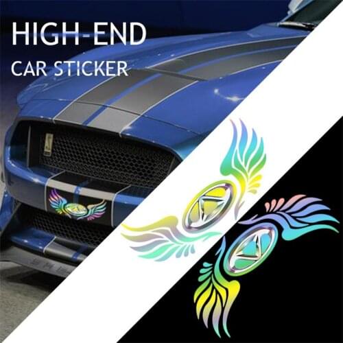 Angel Wings Seven Color Reflective Car Stickers Laser Body Sticker For Chery Fulwin QQ Tiggo 3 5 T11 A1 A3 A5 Amulet stickers