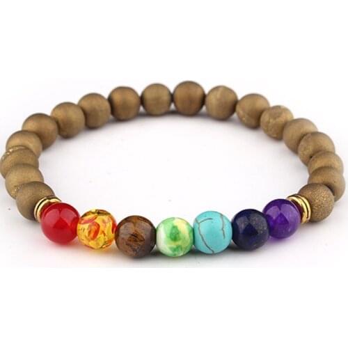 8mm balck crystal rope Chakra Healing Reiki Buddha Prayer Yoga Bracelet tfdg3 adjusted Macrame Matte Volcanic Stone Bangles