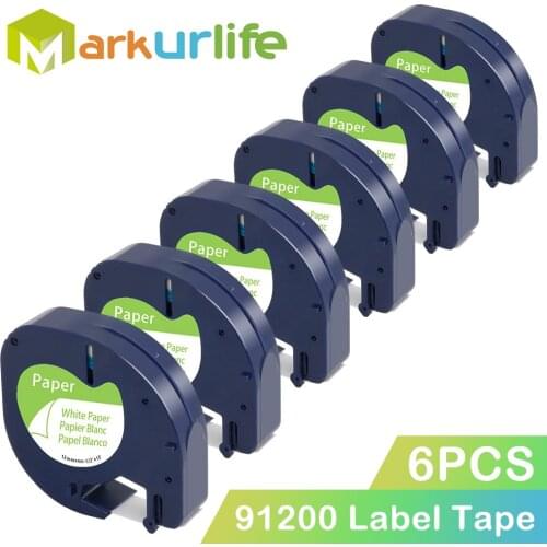 Compatible for Dymo Letratag Refills 91200 Black on White Letratag White Paper Tapes for Dymo LetraTag Plus LT100H LT100T QX50