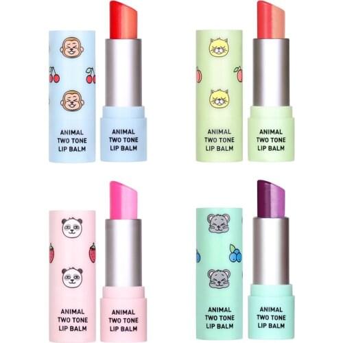 Lip Balm - Animal Two Tone Lip Balm Red Pink Coral Violet [Set] Skin79 Moisturize Lip Protection Makeup Skin Care Korea Cosmetic