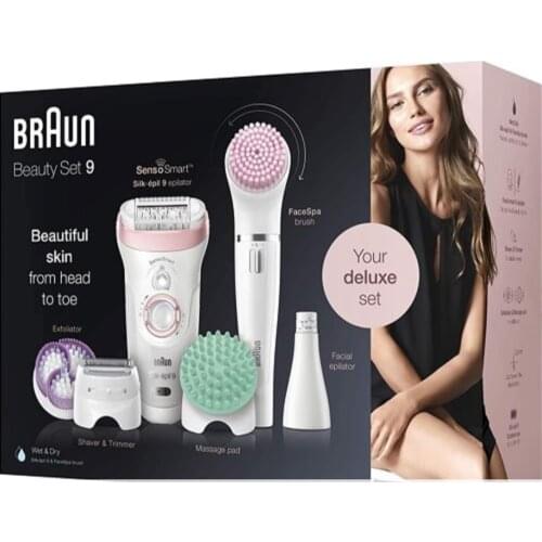 Braun9985 Silk-Epil 9 Sensosmart Teknoloji Kablosuz Islak Ve Kuru Epilatör Ve Güzellik Seti, 8 Ek Başlık