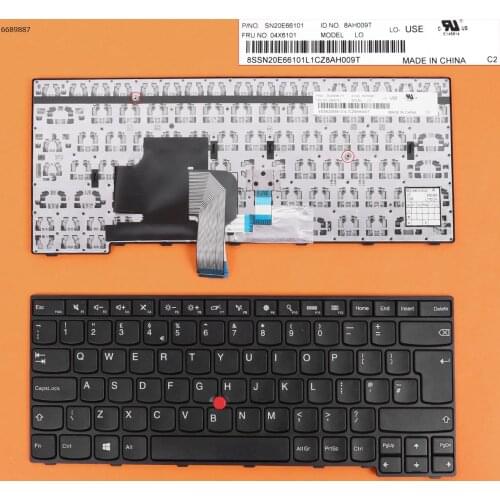 UK Layout New Replacement Keyboard for Lenovo Thinkpad E450 E455 E450C E460 E465 Laptop Black with Pointer