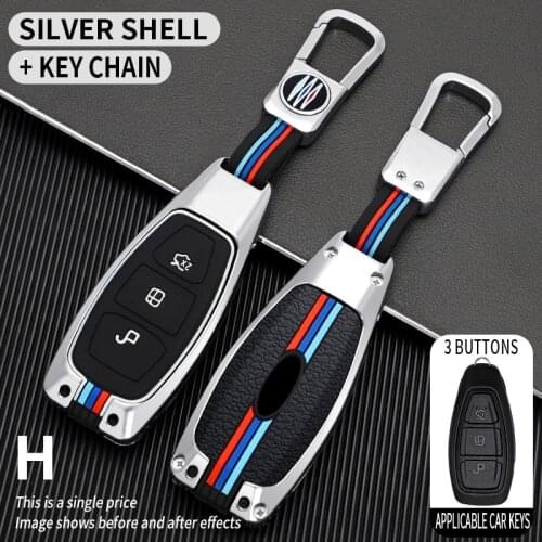 Car Key Case Cover for Ford Fiesta Focus Mondeo Ecosport Kuga Fob Remote Key Case Protector Accessories Holder Shell Keychain