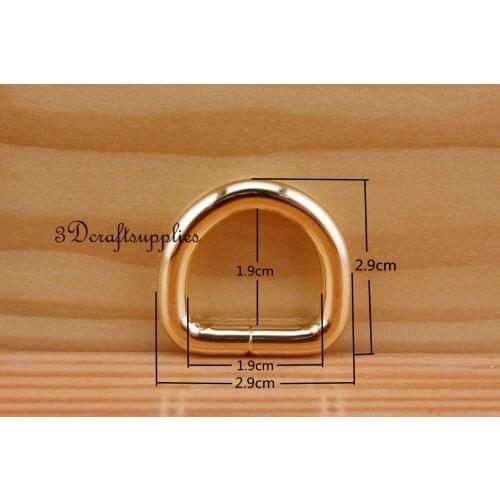 D ring d-rings purse ring Webbing Strapping gold 3/4 inch 19 mm 12pcs U175
