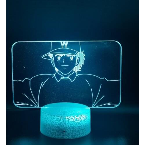 Kids Room 3D Desk Lamp Goalkeeper Wakabayashi Genzo Figure Smart Night Sensor Light LED Captain Tsubasa Anime Nightlight Gift