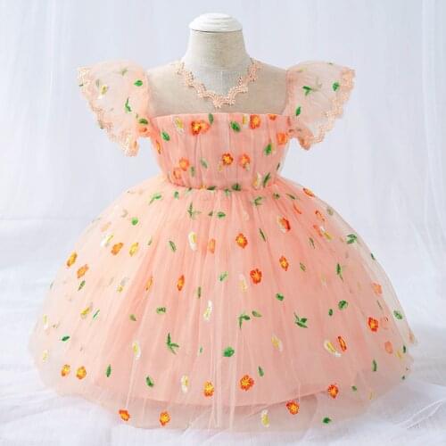 2020 Casual Cute Tutu Dress 1st Birthday Dress For Baby Girl Dress Multilayer Mesh Party Princess Dresses 3-24 Month Clothes