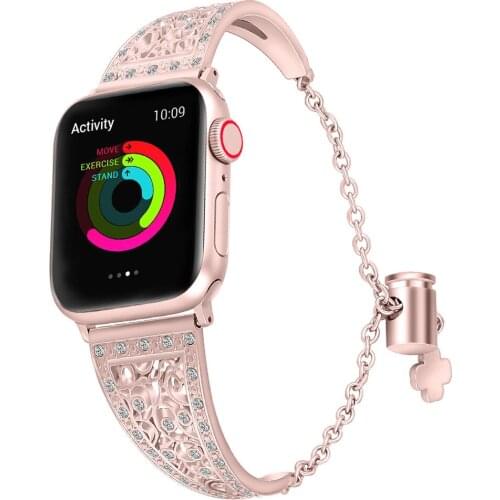 For Apple Watch Band 40mm 38mm Series 3 4 5 strap Adjustable Bling Bangle Wristband for iwatch bands 44mm 42mm Women Bracelet