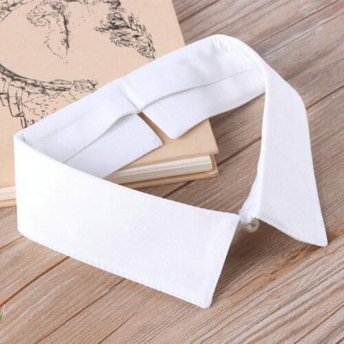 Women Neck Tie Chiffon Cotton Leopard Denim Button Chic Neckline Fake Collar Elegant Detachable False Collar Removable Lapel Top