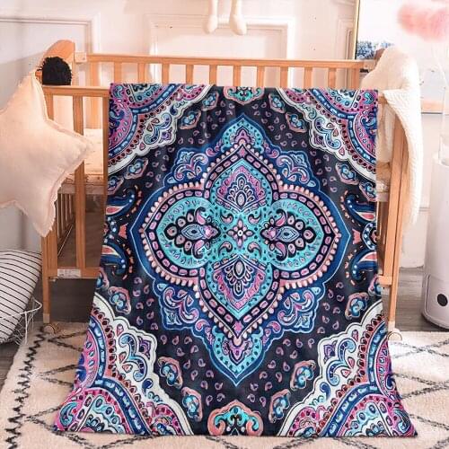 Home Furniture Decor Eastern Europe Style 3D Print Custom Mandala Blanket Single Bohemia Apartment Living Room Sofa Blanket