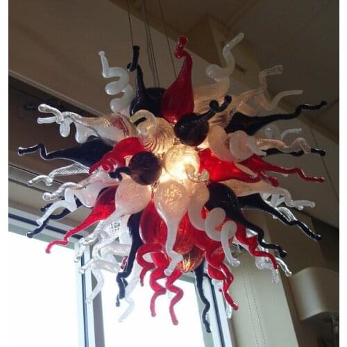 Hot-selling Modern Style Colorful Flower Shape Chandelier LED Bulbs Hand Blown Glass AC110/120/220/240V