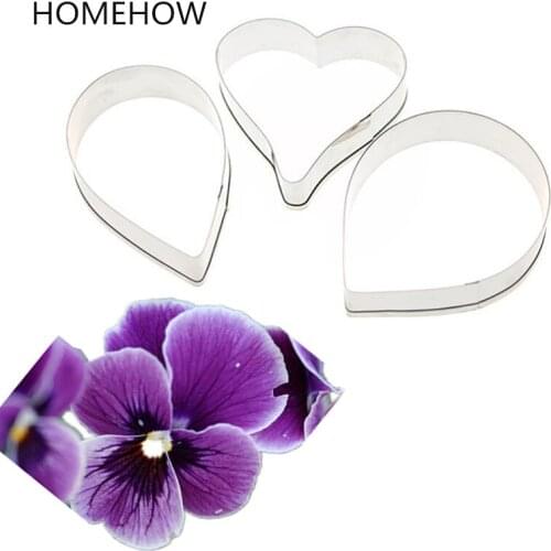 HOMEHOW 3PCS Pansy Petal Cake Mold Poland National Flower Fondant Decorating Mold Kitchen Accessories Sugarcraft Cutting Mold