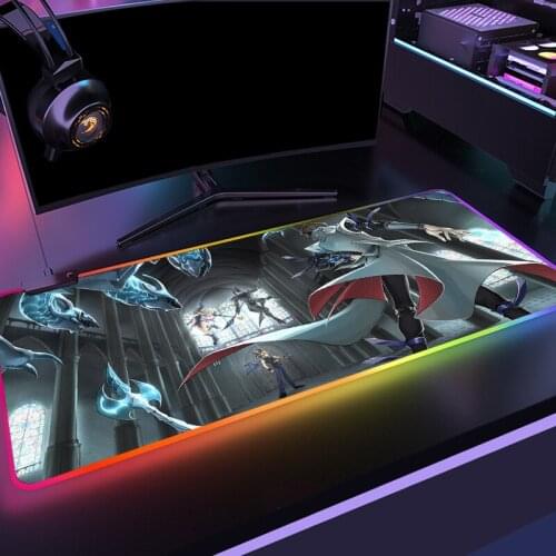 Anime Yu-Gi-Oh! Gaming RGB MousePad Large Locking Edge Speed Game Gamer LED Mouse Pad Soft Laptop Notebook Mat