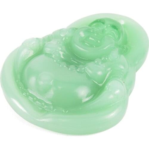 China Light Green Jade Jadeite Buddha Buddhist goddess Amulet Pendant Necklace