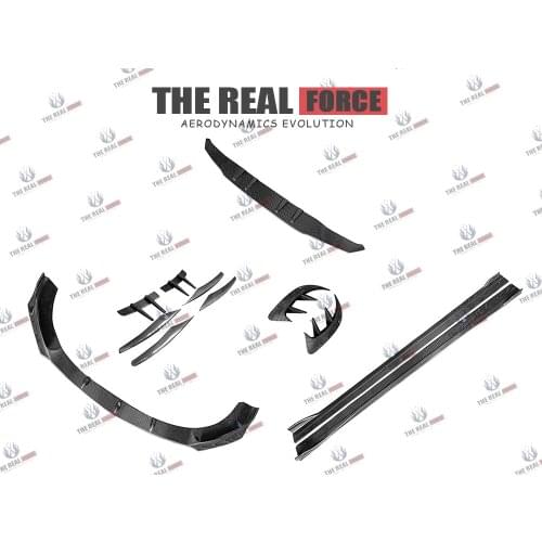 Suitable For 19-21 Benz W177 A35 TRF-M Carbon Fiber Full Lip Body Kit - Front Rear Lip Side Skirts Canards