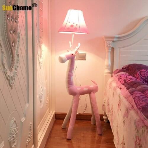 Creative Cartoon Deer Unicorn Cute Decorative Floor Lamp Children Bedroom Girl Animal Floor Lamp Bedroom Decorative Lamp