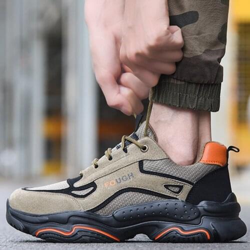 Lightweight Work Sneakers Safety Shoes Men Anti-Smash Steel Toe Shoes Anti-Puncture Work Shoes Fashion Safety Footwear Man Shoes