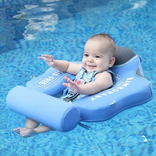 Add Removable Tail, Prevent Baby From Flipping Backwards Non-Inflatable Swimming Ring Float Safety Infant floating Swim Trainer