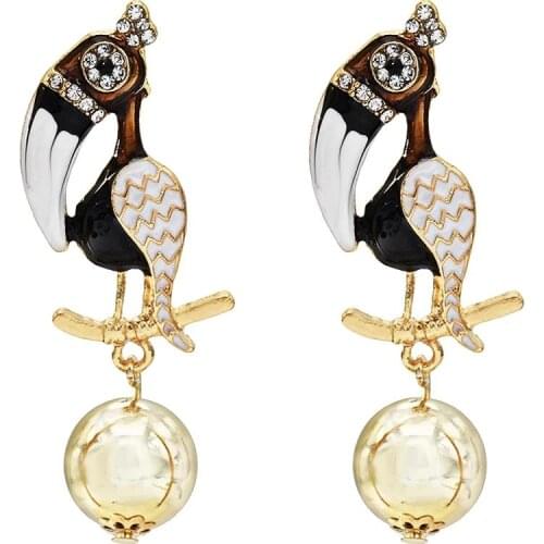 Trendy Rhinestone Birds Drop Earrings for Women Boho Wedding Party Bohemian Girls Cute Birthday Gifts Statement Earring