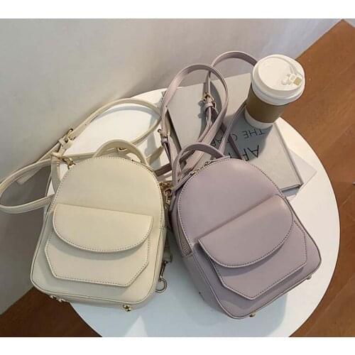 Free Shipping Fashion Style Solid Leather Backpack Womens High Quality Shoulder Bags Girls Casual Cute Crossbody Bag