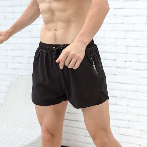 Mens Swimsuit Sexy Swimwear Men Swimming Shorts Briefs with Zipper Pocket Beach Stretch Surf Board Shorts Swim Trunks Bikini