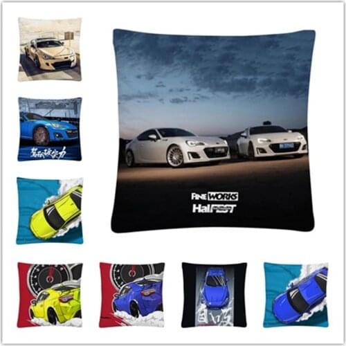 Anime Car Cartoon Pattern Soft Short Plush Cushion Cover Pillow Case for Home Sofa Car Decor Pillowcase 45X45cm