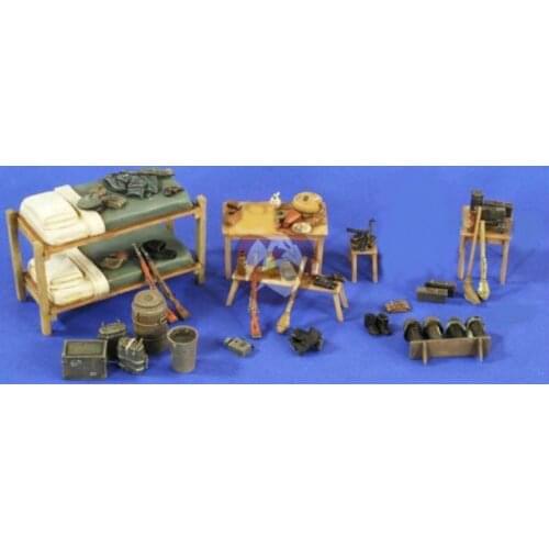 WWII German soldiers resin bedroom combination 1:35 sand table model