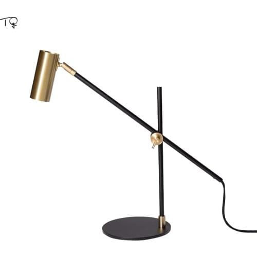 Nordic Modern Designer Industrial Table Lamp Adjustable Gold Lustre Led Desk Lamp Metal Office Study Reading Cafe Hall Bedroom