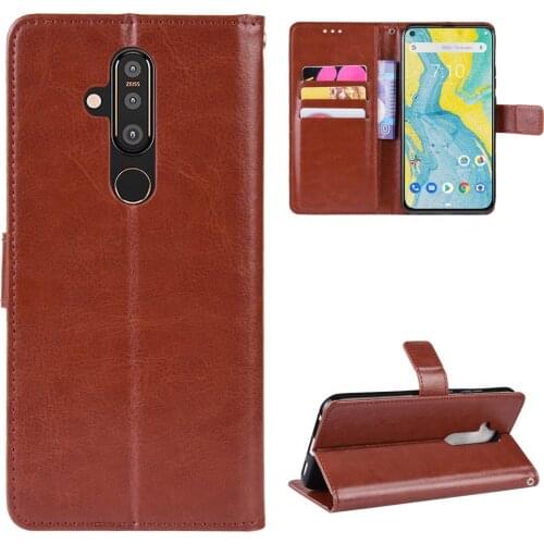 New For Nokia X71 Case Nokia X71 Retro Wallet Flip Style Glossy PU Leather Phone Back Cover For Nokia X71 X 71 With Card Holder