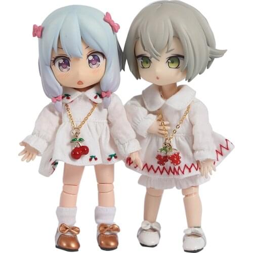 Suitable for jasmine boll clothes, little red hat, GSC clay man, ob11, plain body Meijie pig, wearable dress, BJD clothes