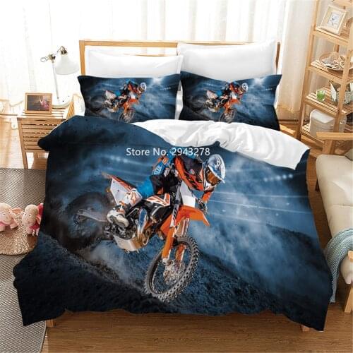 Cross-country Motorcycle Series Pattern Duvet Quilt Cover Pillowcase Bedding Adult Teenager Bedroom Decoration Home Textile