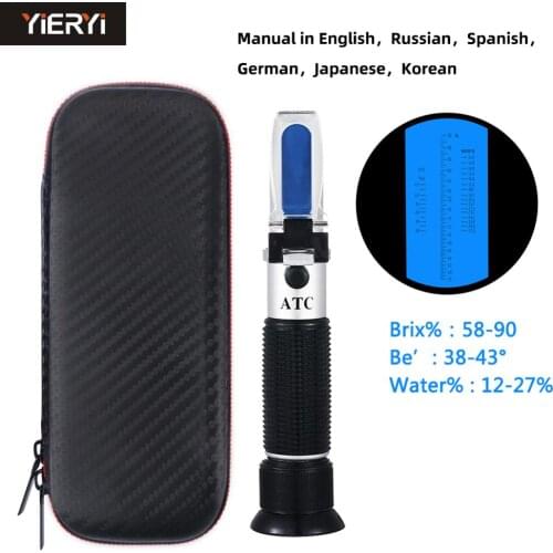 Yieryi Honey test refractometer 58-90% brix 38-43 ° baume 12-27% bee water honey sugar meter refractometer