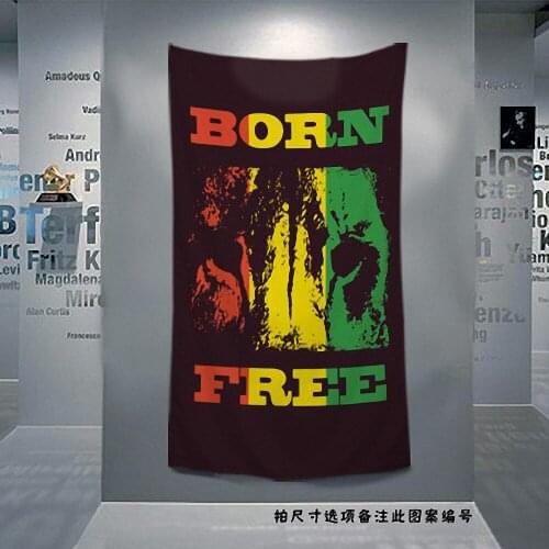 Retro Rock Music Cloth Art Flag Banner Bob Marley Jamaican Reggae Poster Tapestry Hanging Painting Background Decor