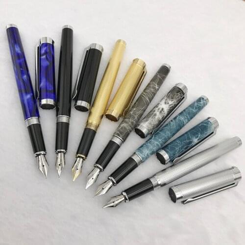 1pc/lot High Quality Jinhao Fountain Ink Pen 0.5mm Fine Nib Silver Clip Student Office Writing Pens Stationery Business Gift