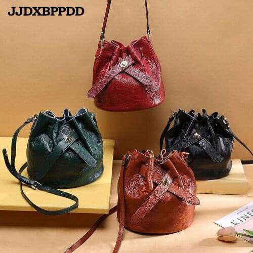 2021 Genuine leather Women Bag Fashion Designer Handbags Luxury quality Lady Shoulder Flap Crossbody Bags women Bucket Bag