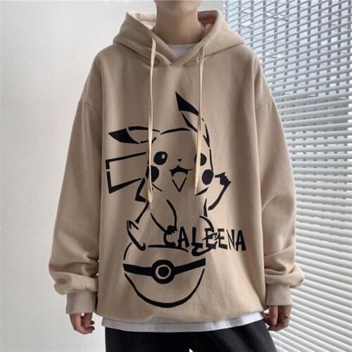 Pokemon Sweatshirts Women Cute Pikachu Autumn Hoodies Coat Ladies Long Sleeve Tops Casual Warm Hoodie Pullover Clothes Jacket