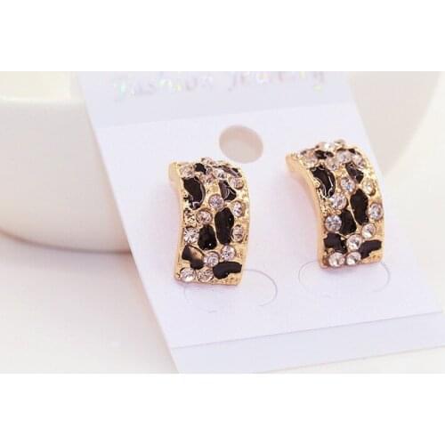Women jewelry woman beautiful delicate sparkling earrings Leopard favorite best gift