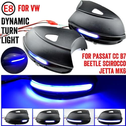 2pcs For VW Passat B7 CC Scirocco Dynamic Blinker Side Mirror indicator For EOS Light Beetle 2011 2014 LED Turn Signal Light