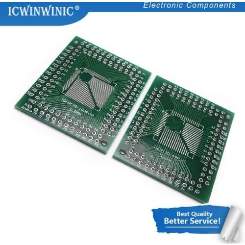 5piece FQFP TQFP 32 44 64 80 100 LQFP to DIP Transfer Board DIP Pin Board Pitch Adapter In Stock